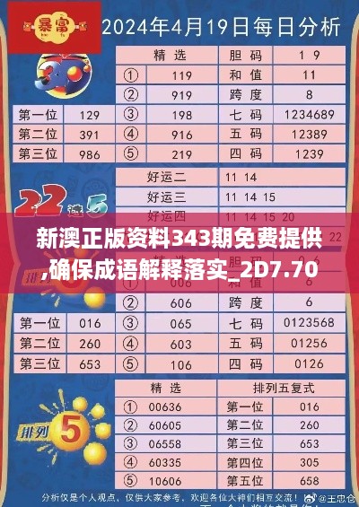 新澳正版资料343期免费提供,确保成语解释落实_2D7.706