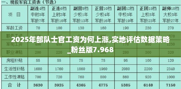 2025年部队士官工资为何上涨,实地评估数据策略_粉丝版7.968