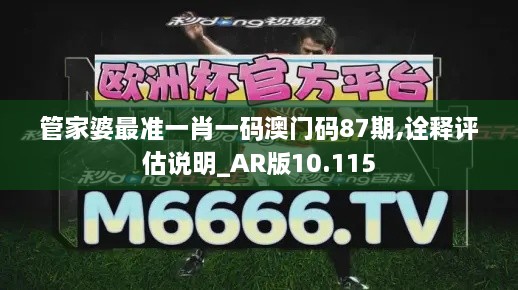 管家婆最准一肖一码澳门码87期,诠释评估说明_AR版10.115