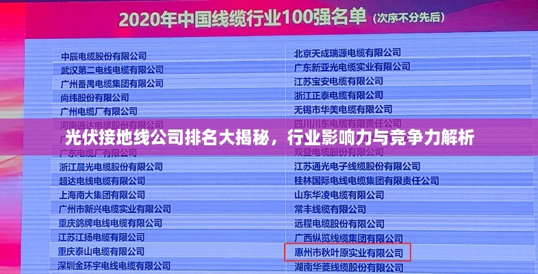 光伏接地线公司排名大揭秘，行业影响力与竞争力解析